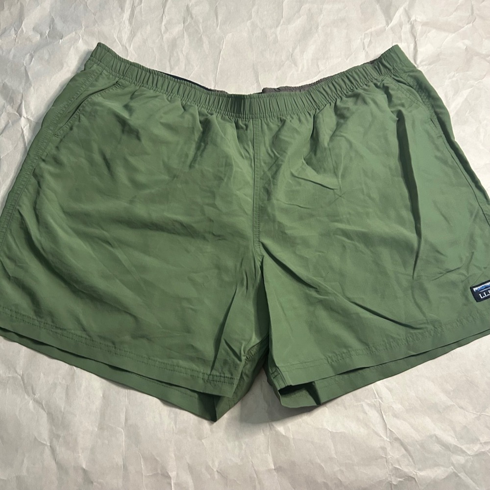 LL Bean Supplex Sport Shorts XXL Olive Green Outdoor Athletic‎ Baggies Lined